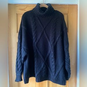 ASOS black cable-knit oversized sweater